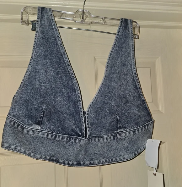 NWT Good American Denim Crop Bra Top - Picture 4 of 7